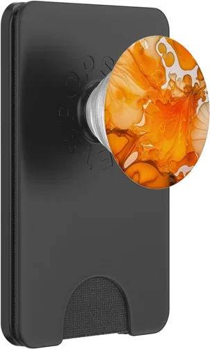 Vista 7 de Tinta Naranja Abstracto Ilustración Teléfono Popper Mármolado PopSockets Estándar PopGrip