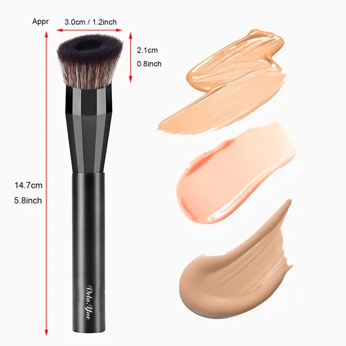 Vista 3 de Cepillo líquido para base de maquillaje para un aspecto natural impecable – Aplicador de maquillaje en ángulo para perfeccionar la crema facial