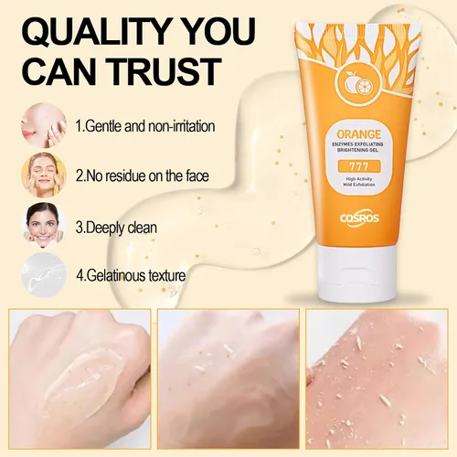 Vista 4 de Gel exfoliante FAIRYTALESPACE de naranja para rostro y cuerpo, gel de peeling de naranja, limpieza profunda de los poros, quita puntos negros