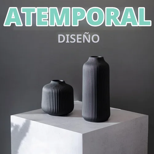 Vista 3 de flature Jarrones de Cerámica en Estilo Nórdico, Jarrón Moderno Deco para Hierba de Pampas, Deco Boho para Repisa, Juego de Jarrones en Negro Mate