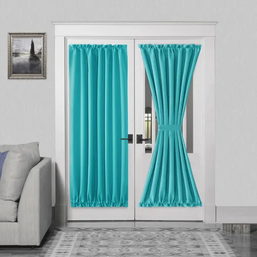 Vista 116 de DWCN Cortinas para Puertas Francesas – Cortinas opacas térmicas con bolsillo para barra para puertas con ventana de cristal, puertas de cocina