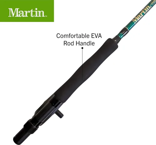 Vista 6 de Martin - Kit completo de pesca con mosca, caña de pescar con mosca de 3 piezas de 8 pies 5/6 de peso, carrete de control de borde tamaño 5/6
