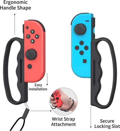 Vista 7 de ECHZOVE Grip for Switch Fitness Boxing, Handle for Nintendo Switch Boxing - 2 Packs (Black)