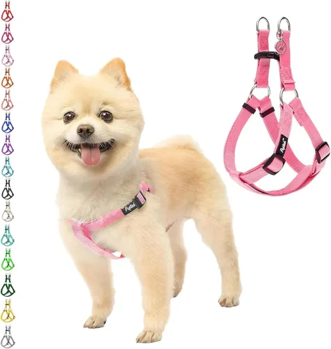 Vista 30 de Pupteck - Arnés para perros sin jalar, suave, ajustable, de nailon, talla básica, chaleco para cachorro, para caminar al aire libre con etiqueta