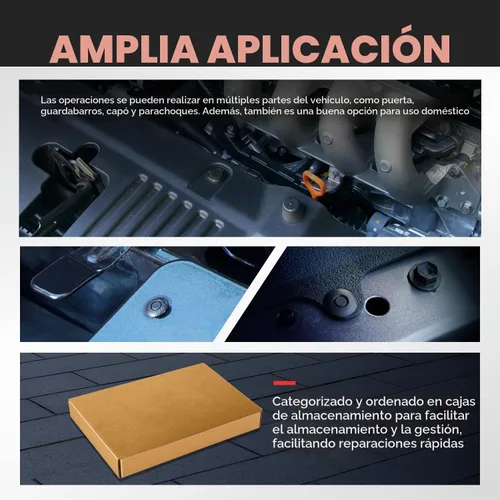 Vista 7 de DNA Motoring 200 piezas Clips de Retención de Empuje para Automóvil Clips de Parachoques, Tamaños Universales Clips de Panel de Empuje de Plástico
