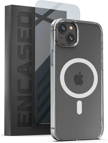 Vista 8 de ENCASED Funda magnética con protector de pantalla para iPhone 14 Plus de 6.7 pulgadas, compatible con MagSafe (transparente)