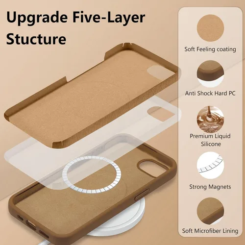 Vista 427 de Funda magnética de silicona para iPhone 13 Pro, color blanco antiguo [Compatible con Magsafe] [Forro de microfibra suave antiarañazos], funda