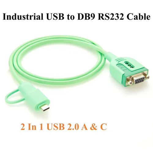 Vista 7 de FTDI Cable adaptador serie USB a RS232 DB9 con chipset FT232RNL Dual USB-A y USB-C a D-Sub 9Pin RS232 COM Cable convertidor para módem, escáner, DB9
