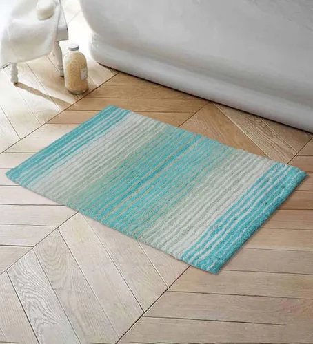 Vista 21 de Home Weavers Gradation Collection - Alfombra de baño 100% algodón, suave y absorbente, antideslizante, lavable a máquina, rectangular, 17 x 24 Beige