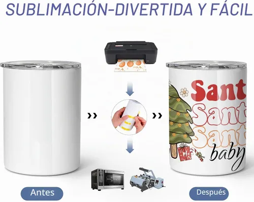 Vista 3 de AGH Vasos de sublimación de 12 onzas, paquete de 12 vasos rectos con tapa y popote, vaso plano