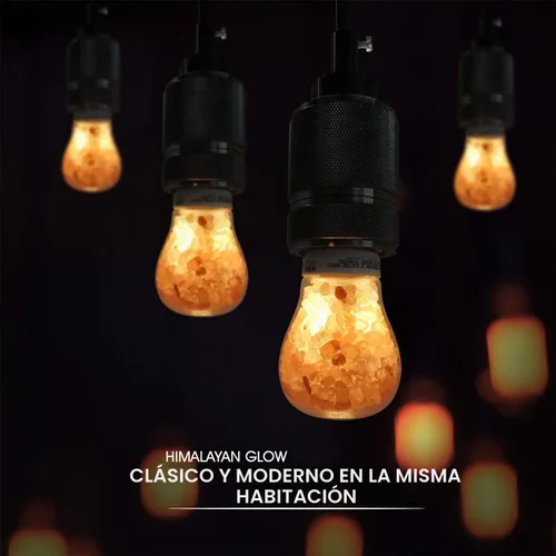 Vista 5 de Himalayan Glow - Foco LED equivalente a 60 W, lámpara de sal de 1 unidad, regulable, se adapta a la mayoría de lámparas de sal, ambiente cálido