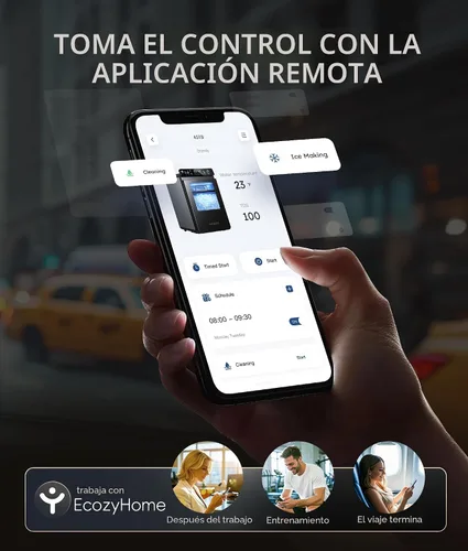 Vista 5 de ecozy Nugget - Máquina de hielo para encimera, primer panel inteligente a todo color de 44 libras/24 horas con control de aplicación, aislamiento