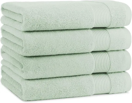 Vista 24 de Juego de toallas de baño Arkwright de 4 piezas - 100% algodón súper suave, 600 GSM de secado rápido y absorbente, artículos de lujo para baño