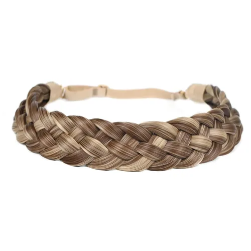 Vista 25 de Diadema de pelo sintético de 5 hebras trenzadas, clásicas, gruesas, anchas, trenzadas, elásticas, multicolor, accesorios de belleza para el cabello