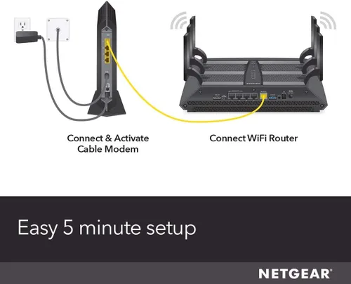Vista 5 de NETGEAR Nighthawk Módem de Cable CM1200 - Compatible con Todos los Proveedores de Cable Incluyendo Xfinity by Comcast, Spectrum, Cox para Planes