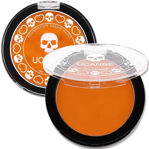 Vista 9 de UCANBE Base de maquillaje facial y corporal en crema negra, pintura de grasa profesional no tóxica, paleta de pintura facial para Halloween