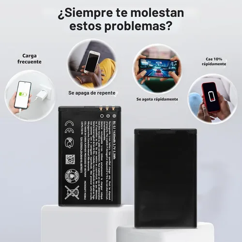 Vista 5 de BL-5J - Batería de repuesto para Nokia N900 5230 Lumia 520 521 525 con kit de herramientas técnicas.