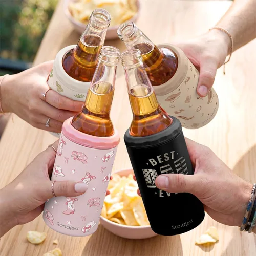 Vista 6 de Mejor Enfriador de Lata para Papá 12oz - Regalos Aislados de Acero Inoxidable para Papá de Hija e Hijo - Taza de Viaje - Taza Termo - Latas Termo
