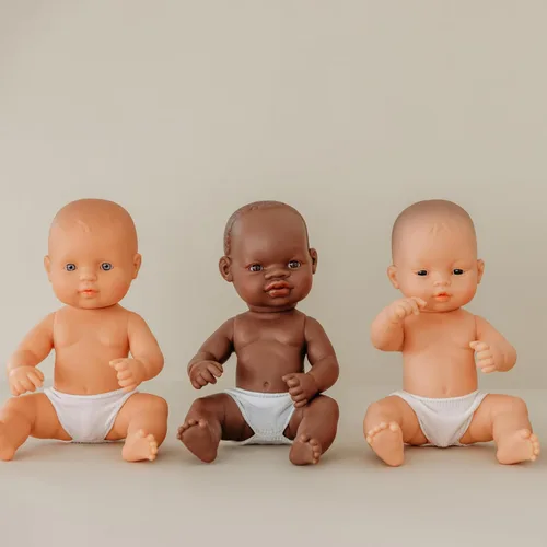 Vista 2 de Muñeca de bebé recién nacida Miniland, anatómicamente correcta, 12.63 pulgadas, Chica africano