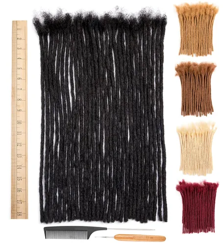 Vista 34 de DAIXI 0.2cm y 0.4cm y 0.6cm y 0.8cm de grosor 4-18 pulgadas 10 hebras extensiones de rastas de cabello humano 100% real para hombres/mujeres