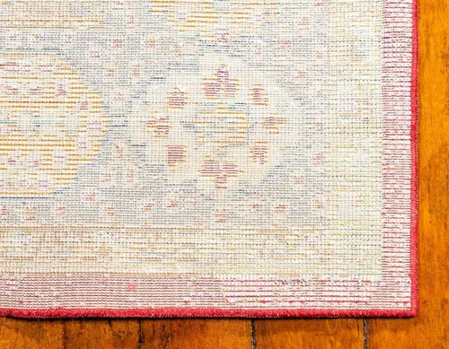 Vista 9 de Unique Loom Austin Collection - Alfombra abstracta tradicional abstracta sobreteñida (2 pies 7 pulgadas x 9 pies 10 pies, color rojo y beige)