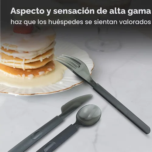 Vista 4 de 3 tenedores de plástico resistentes envueltos individualmente, paquete
