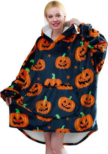 Vista 24 de Moinlizy - Sudadera con capucha tipo manta extragrande, portátil con capucha y bolsillo, de grueso sherpa, para mujeres y hombres adultos