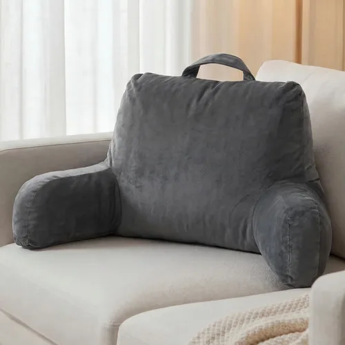 Vista 12 de NOONTIDE Almohada de lectura para adultos sentados en la cama: almohada de espalda extragrande de 32 pulgadas con rollo de cuello desmontable