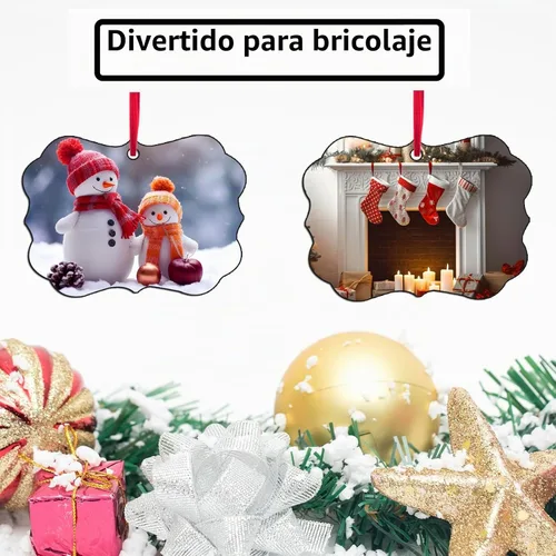 Vista 4 de 20 piezas de adornos de sublimación en blanco de sublimación para decoración de Navidad y día de Halloween