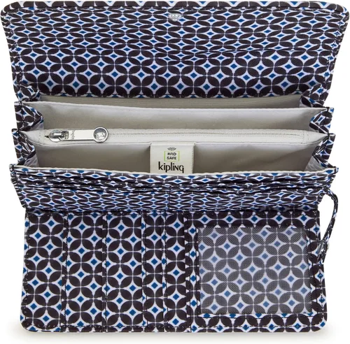 Vista 3 de Kipling Money Land para mujer, tecnología RFID anti-hacker, billetera de nailon a presión