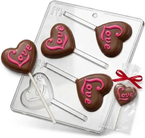 Vista 4 de Molde de caramelo de chocolate Love on a Heart Lollipop 218