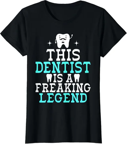 Vista 21 de Camiseta con texto en inglés «This Dentist is a freaking Legend Dentist», Negro