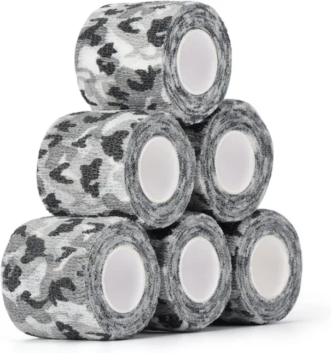 Vista 16 de Cinta envolvente autoadhesiva de camuflaje para protección de 5 cm x 4,5 m. Cinta de camuflaje discreta de tela no tejida. Vendaje elástico