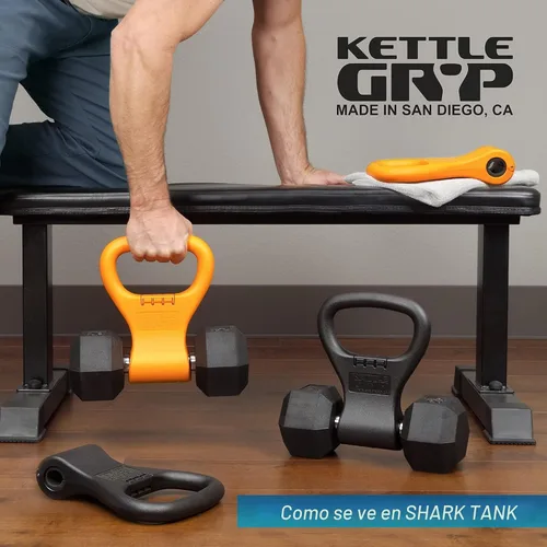 Vista 2 de Kettle Gryp - El original - Como se ve en SHARK TANK! Convierte tus mancuernas en pesas rusas - Fabricado en EE. UU. - Mango de agarre