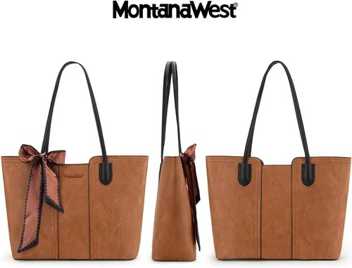 Vista 5 de Montana West - Bolsos de mano para mujer, bolso tipo satchel con asa superior mediana
