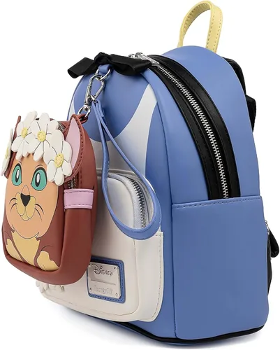 Vista 4 de Loungefly Disney Alicia en el país de las maravillas Cosplay, bolsa de hombro con correa doble para mujer con correa desmontable, Multi