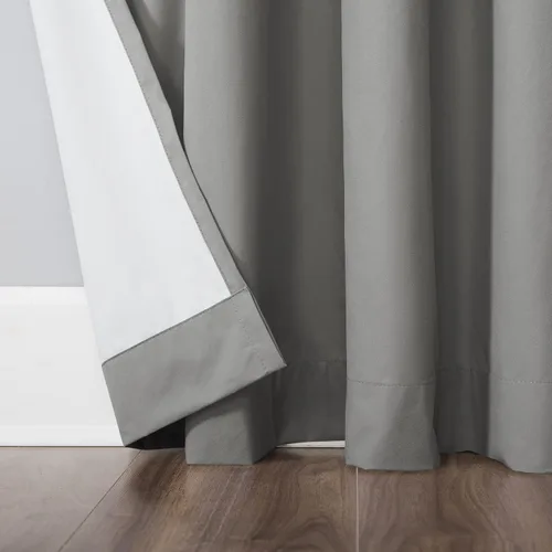 Vista 5 de Sun Zero Cyrus - Juego de 2 cortinas térmicas 100% opacas con pestañas Gris