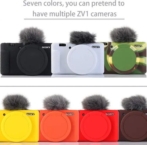 Vista 5 de Pocoukate Funda para cámara Sony ZV-1, ZV1, funda para cámara digital, antiarañazos, ajuste delgado, suave, con protector de pantalla para Sony ZV-1