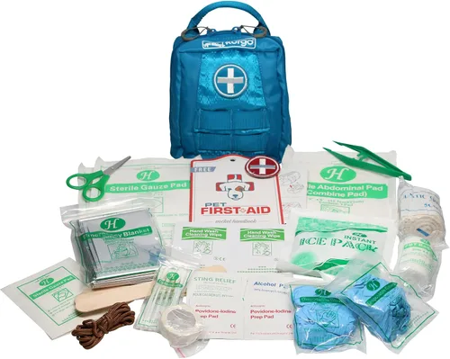 Vista 2 de Kurgo Kit de primeros auxilios para perros RSG Kit de emergencia compacto de 49 piezas, compatible con MOLLE, se fija a arneses, cinturones