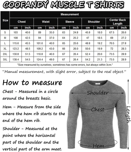 Vista 6 de COOFANDY Paquete de 2 camisetas musculares para hombre, elásticas, de manga larga, para gimnasio, entrenamiento, fisicoculturismo, camisetas