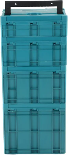 Vista 6 de Bandeja portátil F2, hardware Pla Sto con asa, caja de herramientas apilable para uso doméstico, herramienta ABS con ajuste de doble mango y carga
