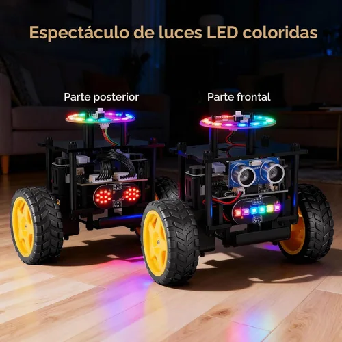 Vista 6 de Kit de coche robot inteligente, robótica para niños de 8 a 12 años Negro