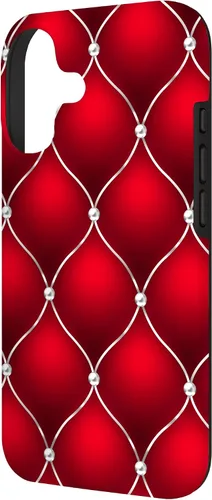 Vista 2 de Red Ombre Quilted Bling Funda para iPhone 17