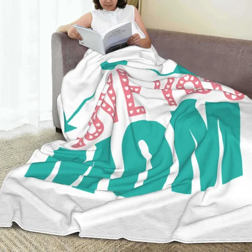Vista 6 de Manta para mamá, Love You Mom con patrón de flechas acuáticas, manta decorativa de franela suave de 30 x 40 pulgadas para viajes, manta con texto
