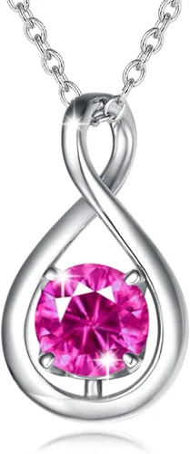 Vista 32 de FANCIME Dainty Infinity Birthstone Necklaces Sterling Silver Pendant abr-04