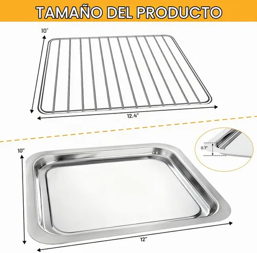 Vista 2 de Piezas de repuesto para freidora de aire Emeril Lagasse Everyday 360, accesorios de freidora de aire de acero inoxidable antiadherente de grado