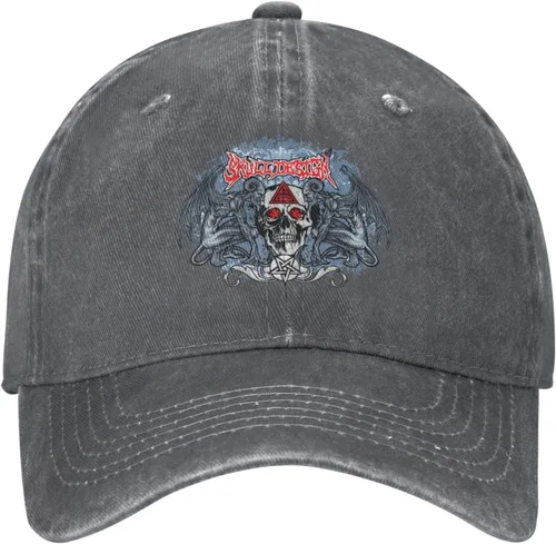 Vista 2 de Cowboy Hat Trendy Hats for Man and Women Djustable Four Season Outdoor Baseball Cap of Hell Skull with Angel Deep Heather