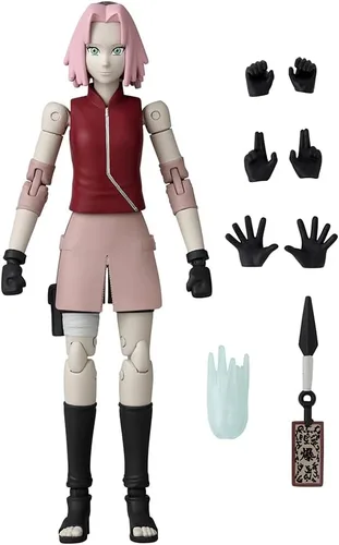Vista 4 de BANDAI Anime Heroes Naruto Figura de acción Haruno Sakura Figura de 6.7