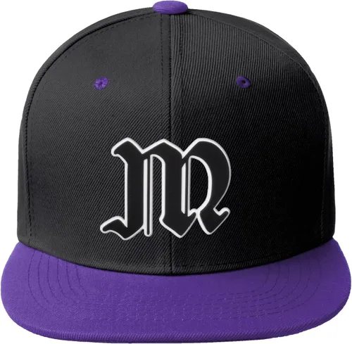 Vista 234 de Daxton Gorra clásica con visera de billete plano con letras del alfabeto inglés antiguo de la A a la Z