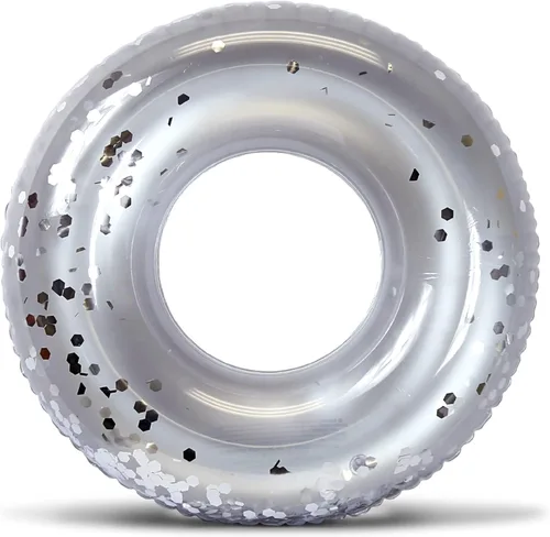 Vista 14 de POZA Flotador de Tubo Inflable para Piscina – Anillo de natación de confeti brillante, Tubo Inflable de Servicio Pesado Resistente a los Rayos UV